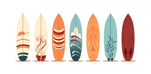 surfboard set vector flat minimalistic isolated illustration