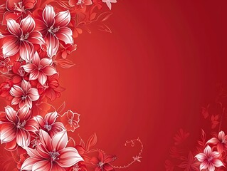 Elegant Red Floral Background for title cover