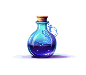 Potion in glass bottle isolated vector style on isolated background illustration