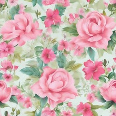 Fototapeta premium beautiful floral flower seamless pattern background for premium product ai generated