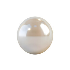 White shining pearl isolated on transparent background