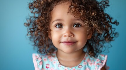 Portrait of toddler girl with curly hair - Powered by Adobe