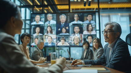 Virtual Business Meeting with Diverse Professionals