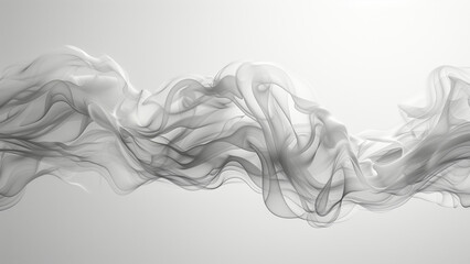 Fototapeta premium Elegant Flowing Smoke Waves in Monochrome, Perfect for Serene Backgrounds and Subtle Design Elements 8K Wallpaper High-resolution
