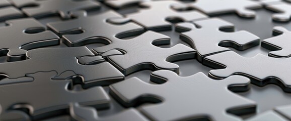 A Jigsaw Puzzle Connecting Together Represents Team Business Success, 3D Rendering