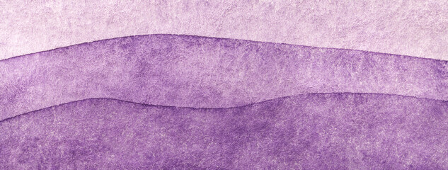 Abstract art background purple colors with wavy line and gradient. Watercolor painting with violet...