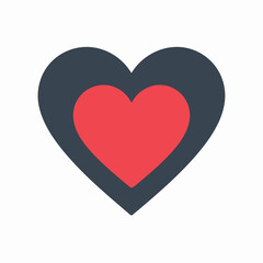 Vector style heart shape symbol logo