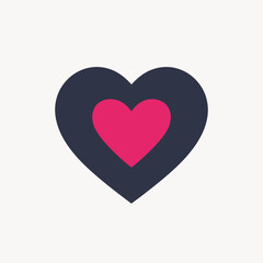 Vector style heart shape symbol logo