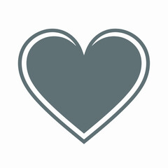 Vector style heart shape symbol logo