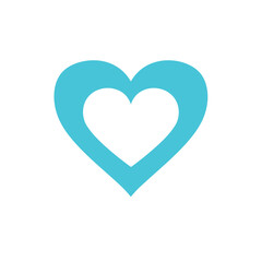 Vector style heart shape symbol logo
