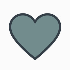 Vector style heart shape symbol logo
