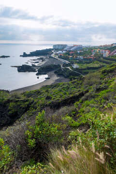 Panoramic view of Los Cancajos beach on the island of La Palma