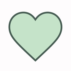 Vector style heart shape symbol logo