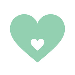Vector style heart shape symbol logo
