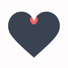 Vector style heart shape symbol logo
