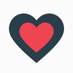 Vector style heart shape symbol logo