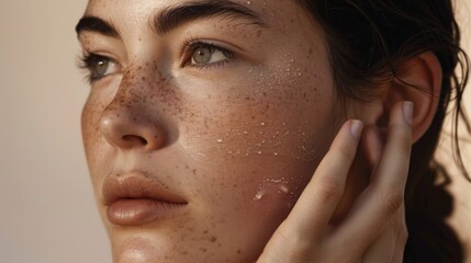 A Woman's Freckled Complexion