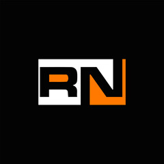 RN logo. R N design. White RN letter. RN, R N letter logo design. Initial letter RN linked circle uppercase monogram logo.