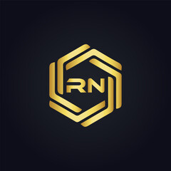 RN logo. R N design. White RN letter. RN, R N letter logo design. Initial letter RN linked circle uppercase monogram logo.