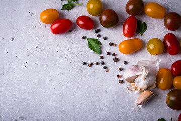 Assortment of different cherry tomatoes
