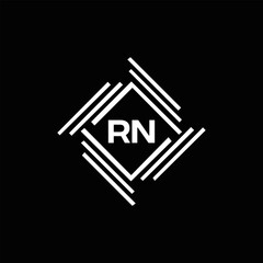 RN logo. R N design. White RN letter. RN, R N letter logo design. Initial letter RN linked circle uppercase monogram logo.