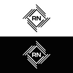 RN logo. R N design. White RN letter. RN, R N letter logo design. Initial letter RN linked circle uppercase monogram logo.