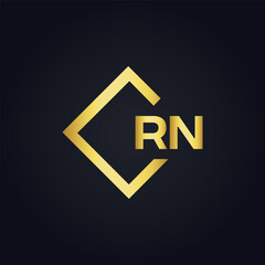 RN logo. R N design. White RN letter. RN, R N letter logo design. Initial letter RN linked circle uppercase monogram logo.