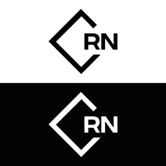 RN logo. R N design. White RN letter. RN, R N letter logo design. Initial letter RN linked circle uppercase monogram logo.