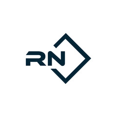 RN logo. R N design. White RN letter. RN, R N letter logo design. Initial letter RN linked circle uppercase monogram logo.