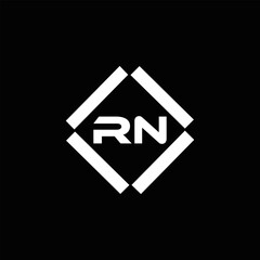 RN logo. R N design. White RN letter. RN, R N letter logo design. Initial letter RN linked circle uppercase monogram logo.