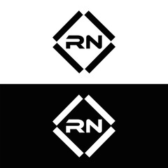RN logo. R N design. White RN letter. RN, R N letter logo design. Initial letter RN linked circle uppercase monogram logo.