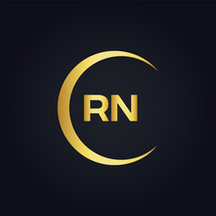 RN logo. R N design. White RN letter. RN, R N letter logo design. Initial letter RN linked circle uppercase monogram logo.