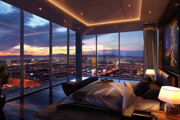 City View From the Penthouse Bedroom