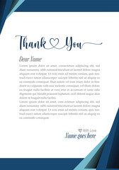 thank you card template with yellow rose decoration