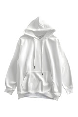 White hoodie mockup isolated on white background