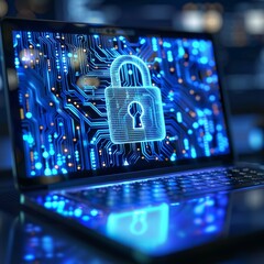 The laptop's display is safeguarded with an advanced digital encryption mechanism.