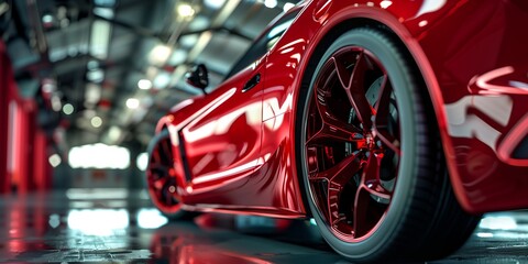 Front View of Sports Car in High-Resolution Advertisement Style