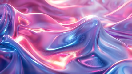 Fototapeta premium Digital artist created a vibrant abstract design featuring glossy pink and teal rippling textures.