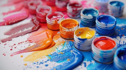 Abstract painting idea using vibrant colors on a blank canvas