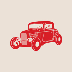 vintage hand drawing style vector illustration vintage hot rod car