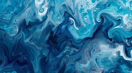 Obraz premium mesmerizing blue marble ink swirls colorful abstract texture background