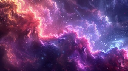 Colorful abstract fractal design wallpaper with galaxy theme.