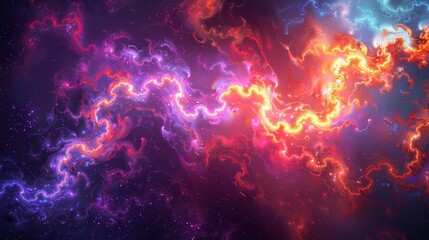 Colorful abstract fractal design wallpaper with galaxy theme.