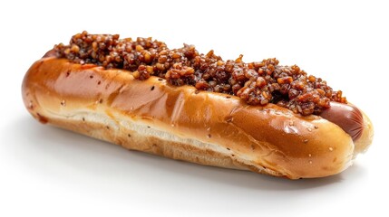 Frikandel a classic Dutch snack featuring a detailed view of a minced meat hot dog