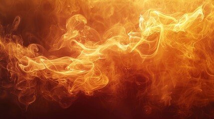 Fototapeta premium Brown smoke billowed from the fire, creating an abstract and captivating background for the scene.