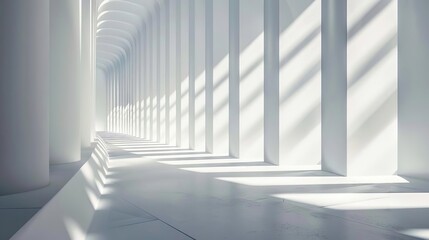 minimalist elegance sleek white 3d wall with subtle shadows and highlights abstract architectural background