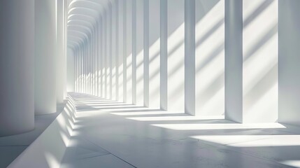 Obraz premium minimalist elegance sleek white 3d wall with subtle shadows and highlights abstract architectural background
