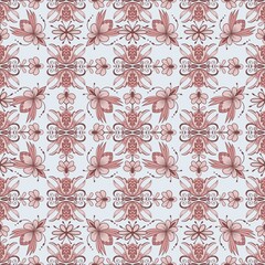 Seamless abstract floral ornamental surface pattern design