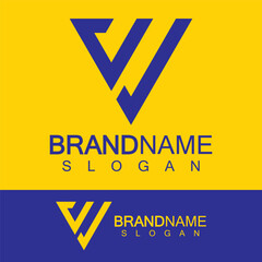 Creative letter CV or VC monogram logo inverted triangle shape.