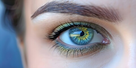 Closeup of a healthy female eye with a beautiful green iris. Concept Eye photography, Beauty...